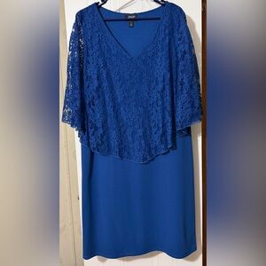 Women’s Royal Blue Lace Overlay Dress by JSP Woman - Size 3X